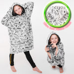 CityComfort Hoodie Blanket for Kids & Teenagers Fleece Wearable Blanket Warm Gamer Football Oversized Hoodie with Sherpa Hood Loungewear Gaming Gifts - Get Trend
