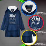 CityComfort Hoodie Blanket for Kids & Teenagers Fleece Wearable Blanket Warm Gamer Football Oversized Hoodie with Sherpa Hood Loungewear Gaming Gifts