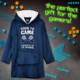 CityComfort Hoodie Blanket for Kids & Teenagers Fleece Wearable Blanket Warm Gamer Football Oversized Hoodie with Sherpa Hood Loungewear Gaming Gifts