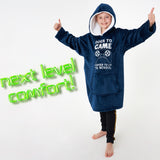 CityComfort Hoodie Blanket for Kids & Teenagers Fleece Wearable Blanket Warm Gamer Football Oversized Hoodie with Sherpa Hood Loungewear Gaming Gifts