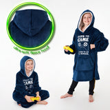 CityComfort Hoodie Blanket for Kids & Teenagers Fleece Wearable Blanket Warm Gamer Football Oversized Hoodie with Sherpa Hood Loungewear Gaming Gifts