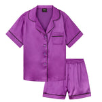 CityComfort Girls Short Pyjama Sets - Satin, Button Down 2 Piece Set - Get Trend