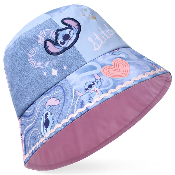 Disney Store Disney Stitch Girls Bucket Hat, Sun Hat for Kids Summer Holiday Essentials