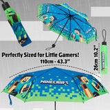 Minecraft Telescopic Umbrella - Folding Umbrella Lightweight for Travel School