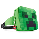 Minecraft Boys Waist Pack with Adjustable Strap, Creeper Travel Bag - Gamer Gifts (Green)