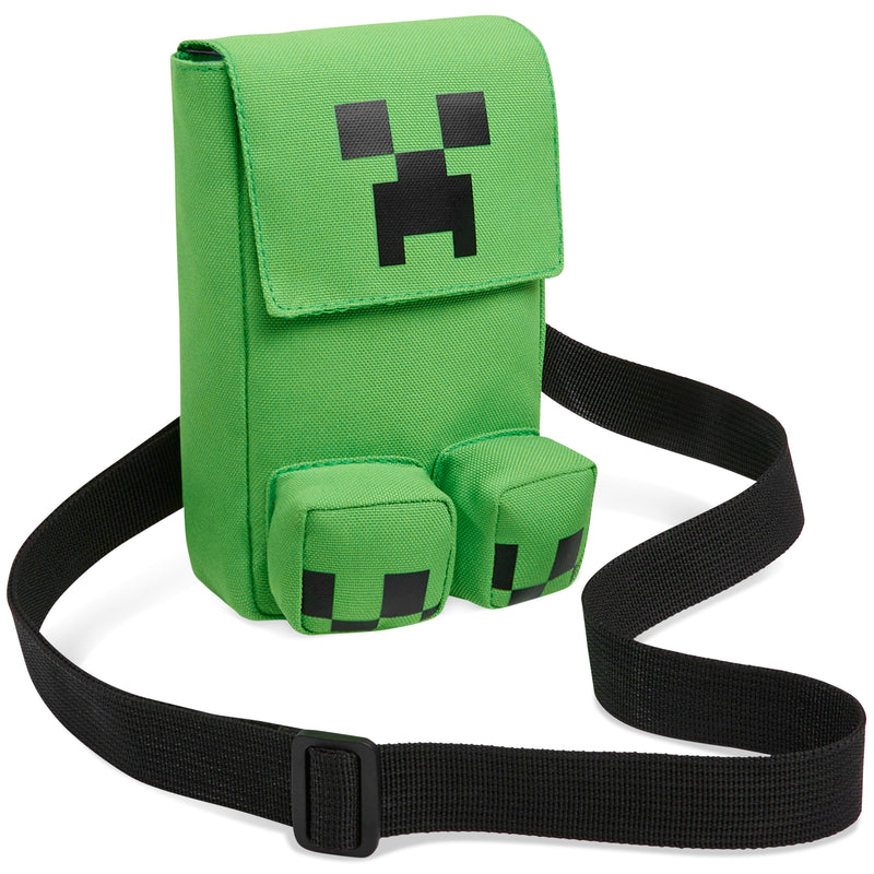 Minecraft Shoulder Bag for Mobile Phone, Creeper Crossbody Phone Bag with Adjustable Strap - Gamer Gifts