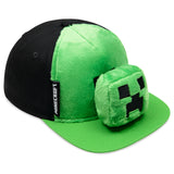 Minecraft Boys Baseball Cap with Removable Plush Accessory - Gamer Gifts