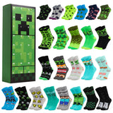 Minecraft Socks Advent Calendar 2024, Creeper Countdown Calendar for Gamers