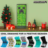 Minecraft Socks Advent Calendar 2024, Creeper Countdown Calendar for Gamers