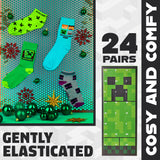 Minecraft Socks Advent Calendar 2024, Creeper Countdown Calendar for Gamers