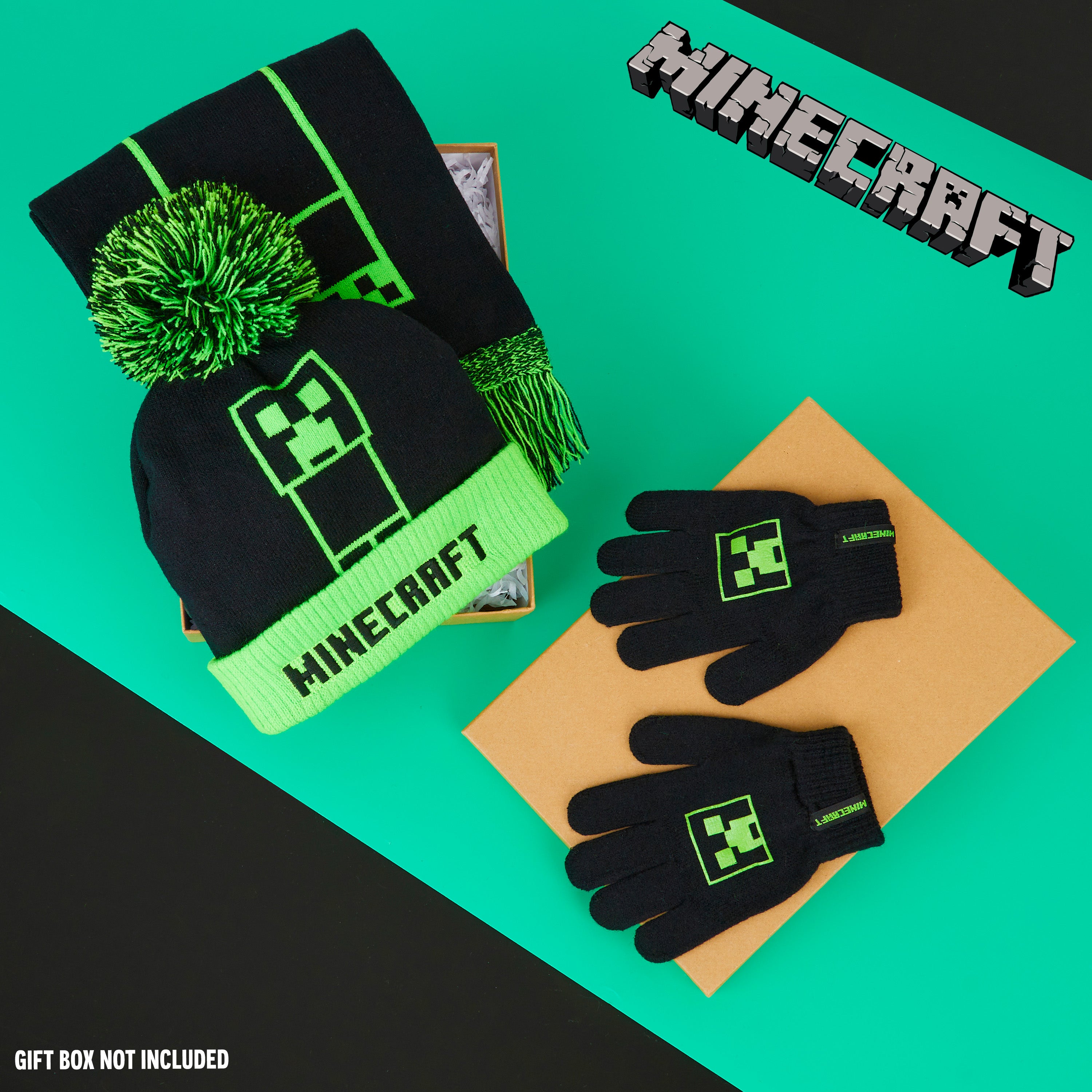 Minecraft Beanie Hat Scarf and Gloves Set for Boys and Girls - Get Trend