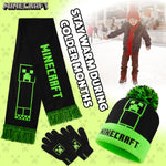 Minecraft Beanie Hat Scarf and Gloves Set for Boys and Girls - Get Trend