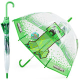 Minecraft Stick Umbrella for Kids, Transparent Clear Dome with J-Shaped Handle