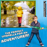 Minecraft Stick Umbrella for Kids, Transparent Clear Dome with J-Shaped Handle