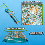 Minecraft Stick Umbrella for Kids, Transparent Clear Dome with J-Shaped Handle
