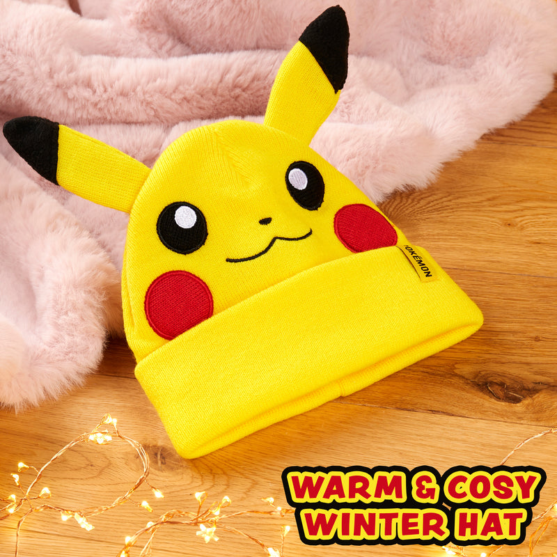 Pokemon Beanie Hat for Kids - Warm Cosy Knitted Winter Hats for Kids