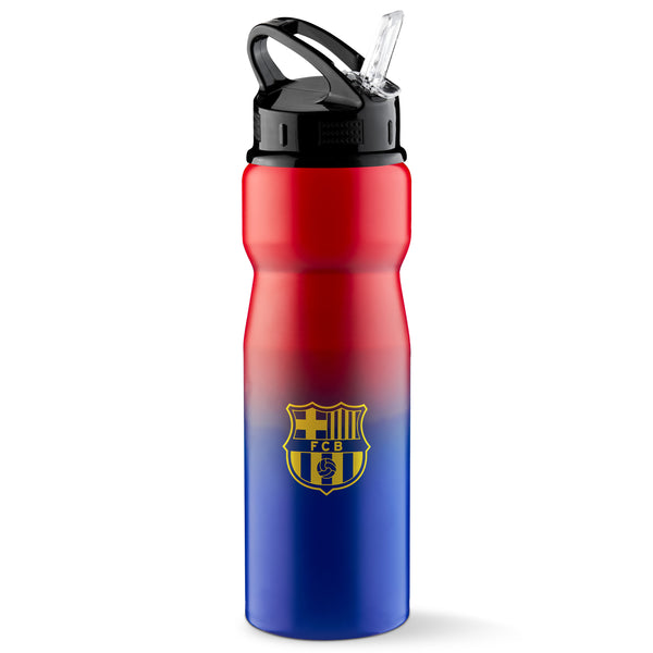 FC Barcelona Water Bottle with Straw Metal Water Bottle for Football Fans