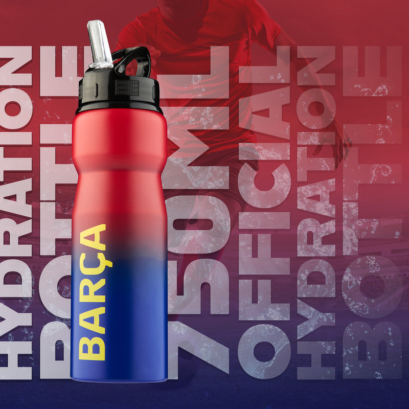FC Barcelona Water Bottle with Straw Metal Water Bottle for Football Fans - Get Trend
