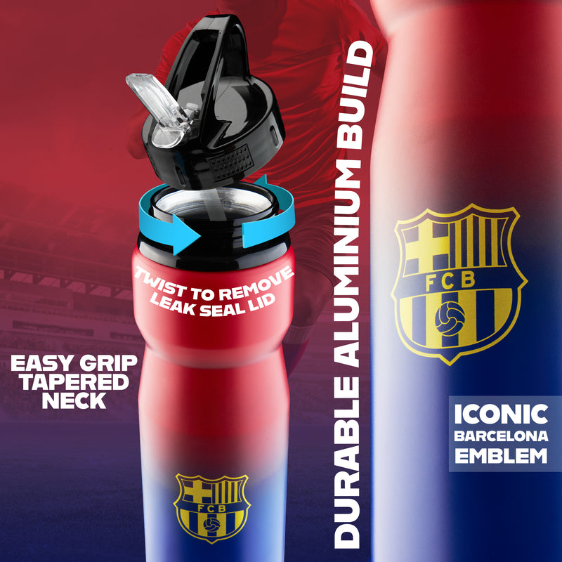 FC Barcelona Water Bottle with Straw Metal Water Bottle for Football Fans - Get Trend