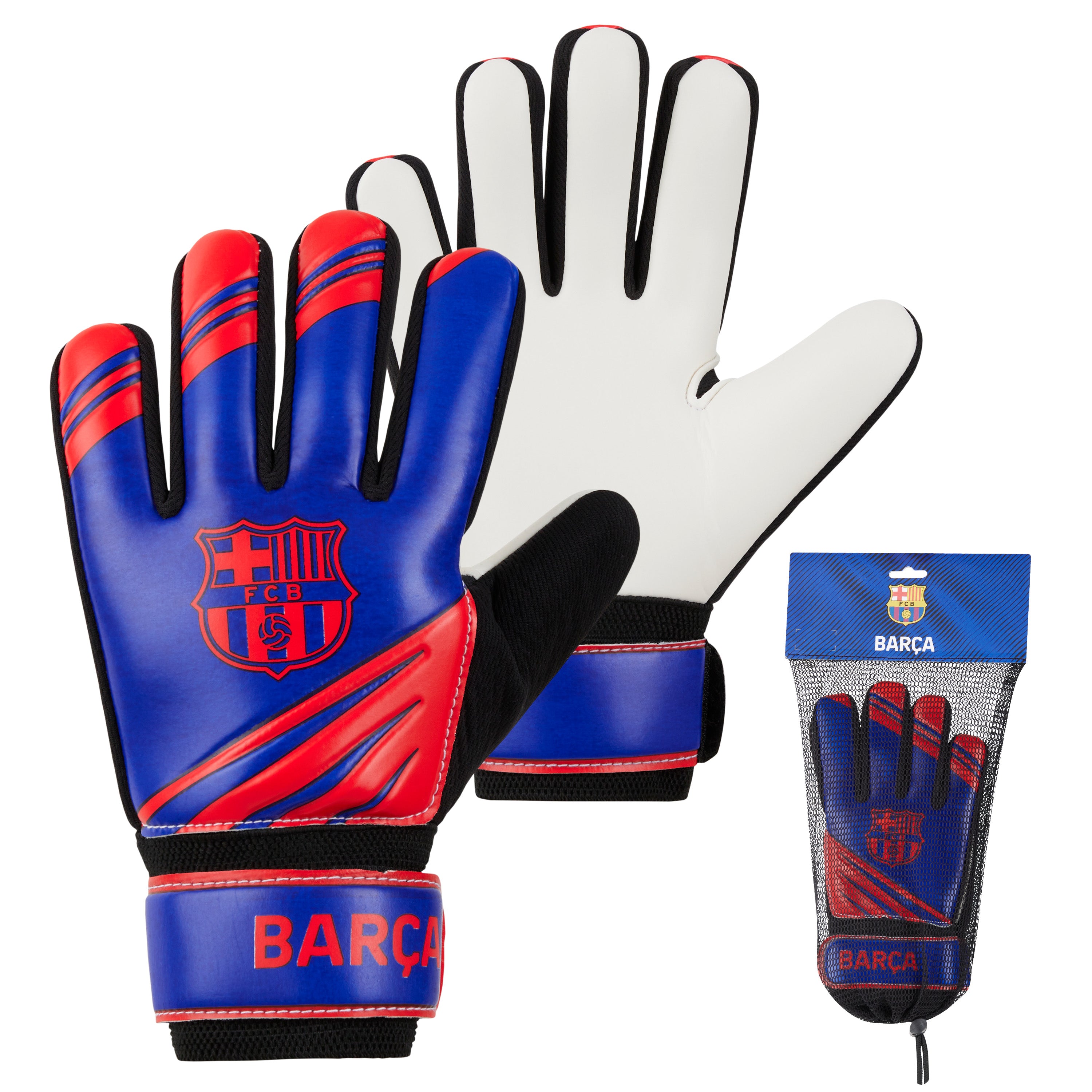 FC Barcelona Goalkeeper Gloves for Kids and Teenagers - Size 5 - Get Trend