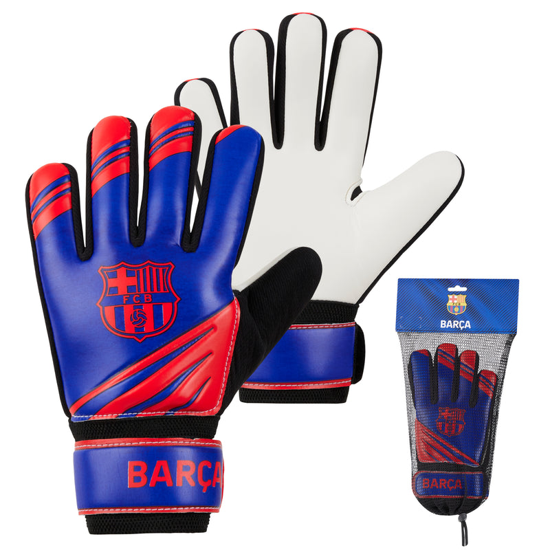 FC Barcelona Goalkeeper Gloves for Kids and Teenagers - Size 7 - Get Trend