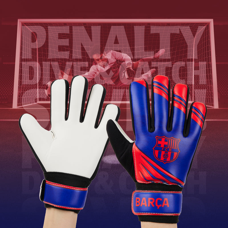 FC Barcelona Goalkeeper Gloves for Kids and Teenagers - Size 5 - Get Trend