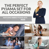 CityComfort Ribbed Pyjamas for Kids - Matching PJs for Family - Get Trend