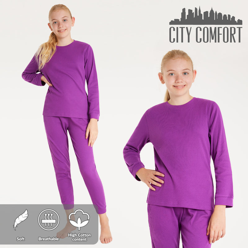 CityComfort Ribbed Pyjamas for Kids - Matching PJs for Family - Get Trend
