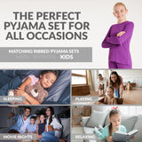 CityComfort Ribbed Pyjamas for Kids - Matching PJs for Family - Get Trend