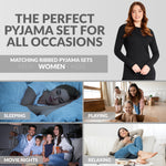 CityComfort Ribbed Pyjamas for Women - Matching PJs for Family - Get Trend