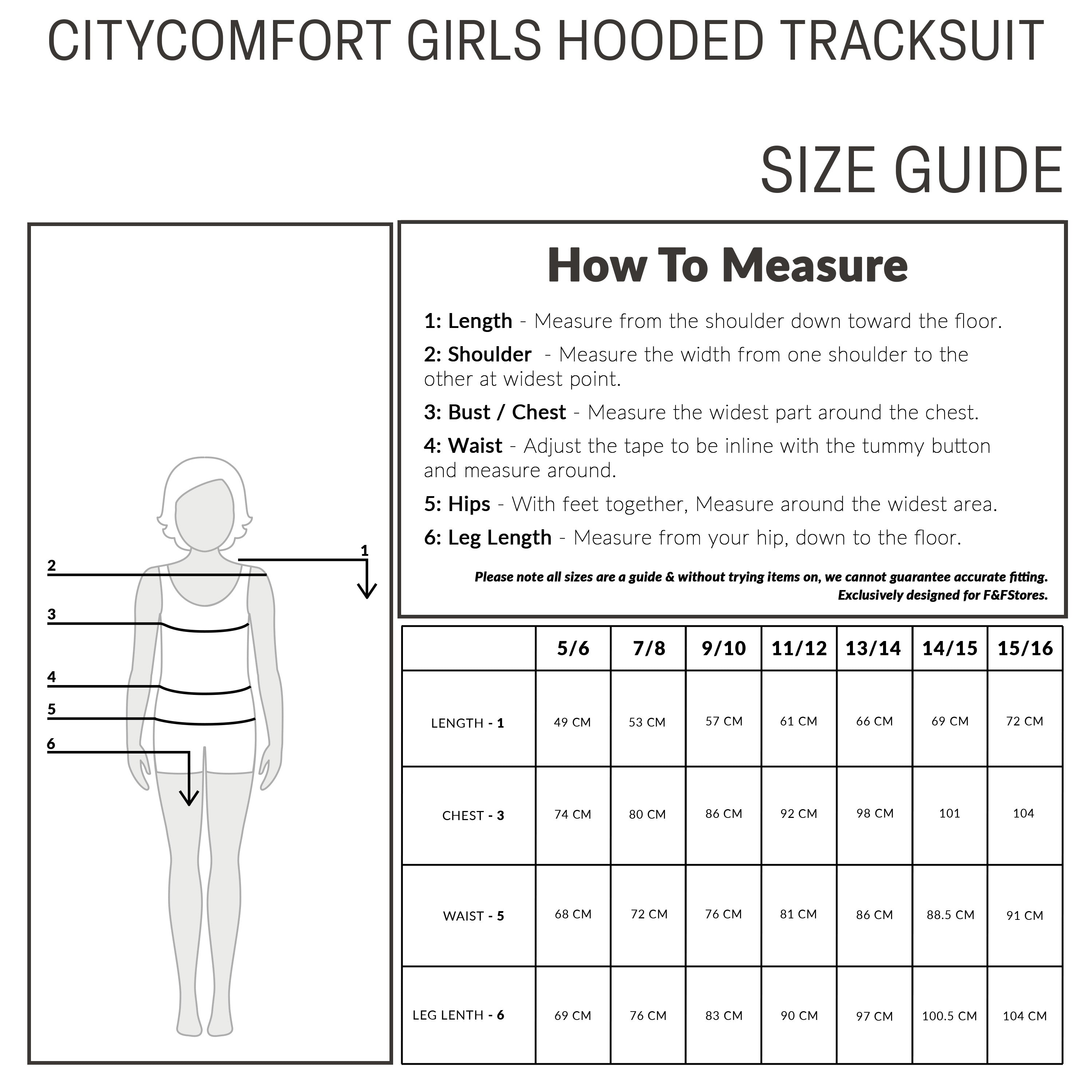 CityComfort Girls Tracksuit Set 2 Piece Jogging Bottoms and Hoodie Loungewear - Get Trend