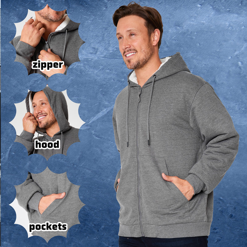 CityComfort Mens Hoodie with Fleece Lining - Zip for Hoodie Men - Get Trend