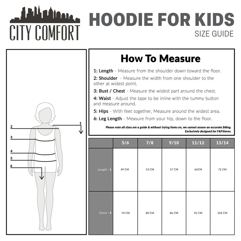 CityComfort Fleece Lined Hoodie for Kids & Teenagers - Get Trend