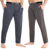 CityComfort Mens Pyjama Bottoms - Jersey Lounge Pants with Pockets, Pack of 2