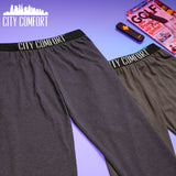CityComfort Mens Pyjama Bottoms - Jersey Lounge Pants with Pockets, Pack of 2