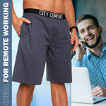 CityComfort Mens Pyjama Shorts - Jersey Lounge Wear with Pockets Pack of 2 - Get Trend