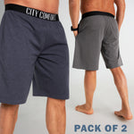 CityComfort Mens Pyjama Shorts - Jersey Lounge Wear with Pockets Pack of 2 - Get Trend