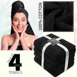 CityComfort Bath Towels Set of 4, 100% Cotton 550 GSM Absorbent Bathroom Towels