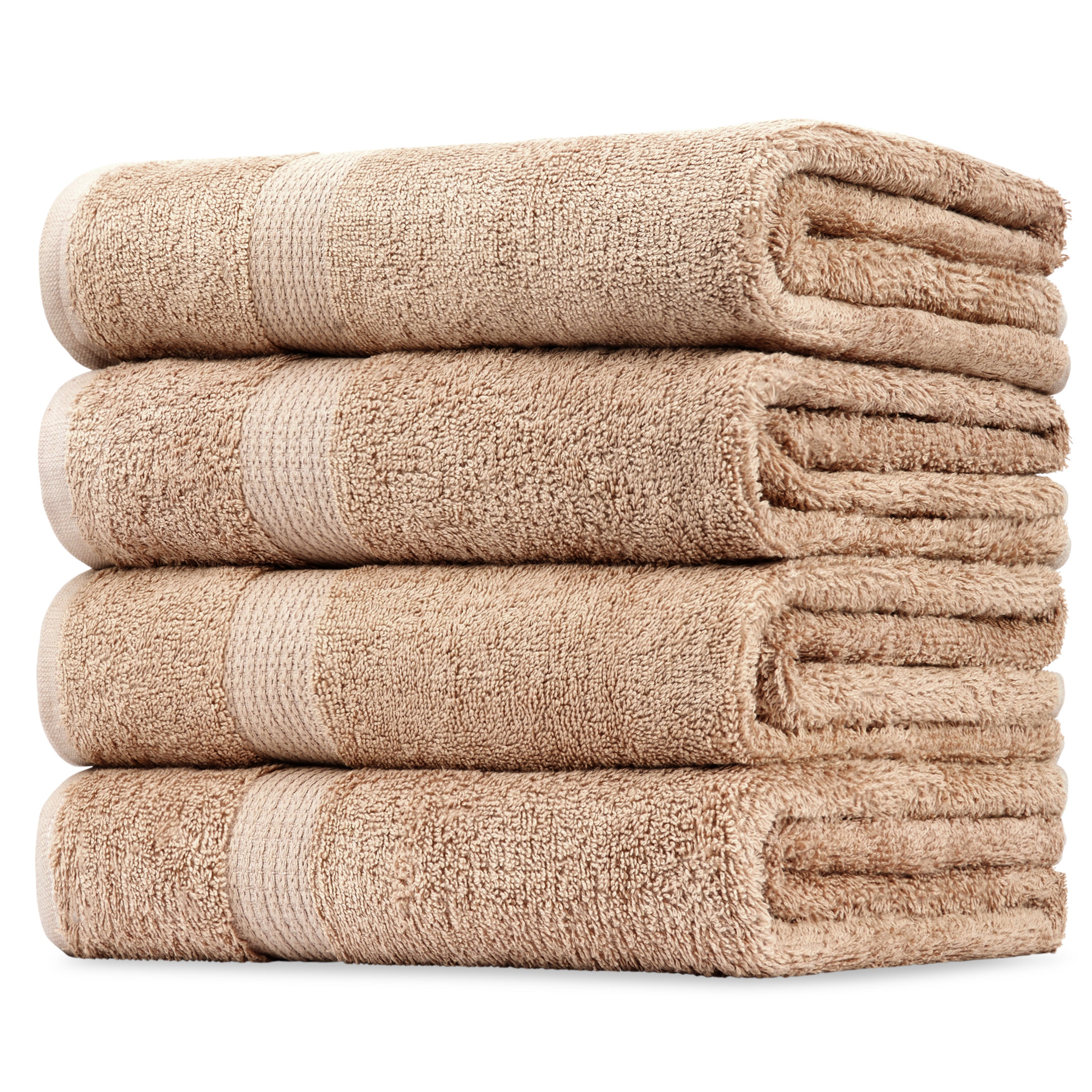 CityComfort Bath Towels Set of 4 100% Cotton 550 GSM 75x135cm Highly Absorbent Fluffy Bathroom Towels Household Essentials