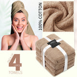 CityComfort Bath Towels Set of 4, 100% Cotton 550 GSM Absorbent Bathroom Towels