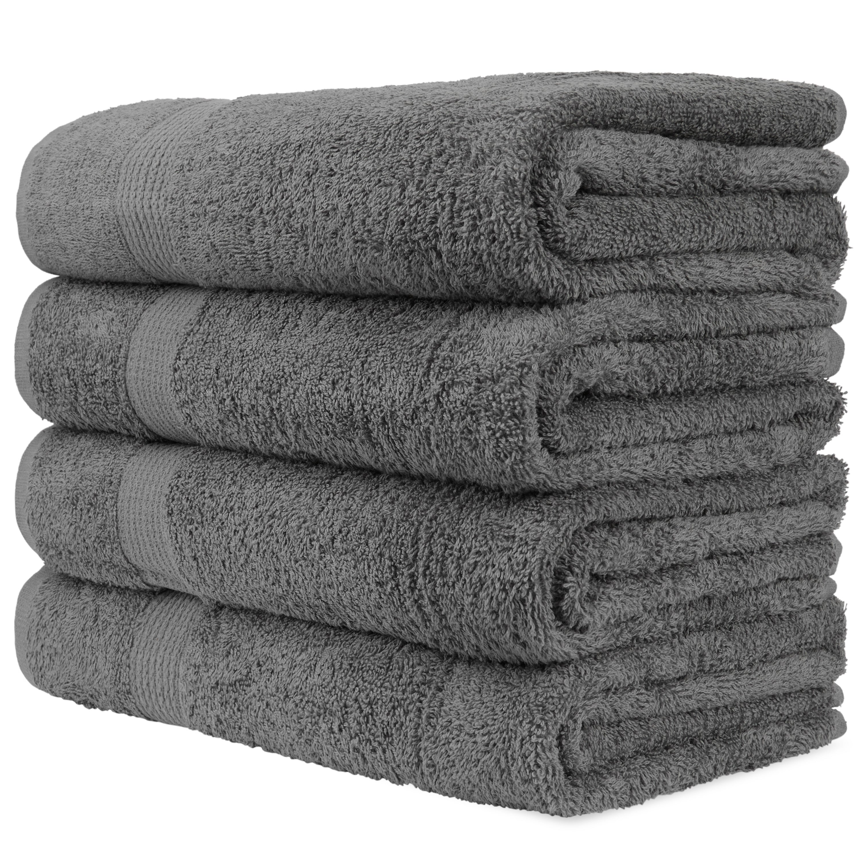 CityComfort Bath Towels Set of 4 100% Cotton 550 GSM 75x135cm Highly Absorbent Fluffy Bathroom Towels Household Essentials