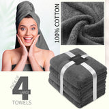 CityComfort Bath Towels Set of 4, 100% Cotton 550 GSM Absorbent Bathroom Towels