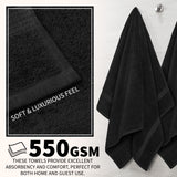 CityComfort Towel Set of 8, 100% Cotton 550GSM Absorbent Bathroom Towels Various Sizes