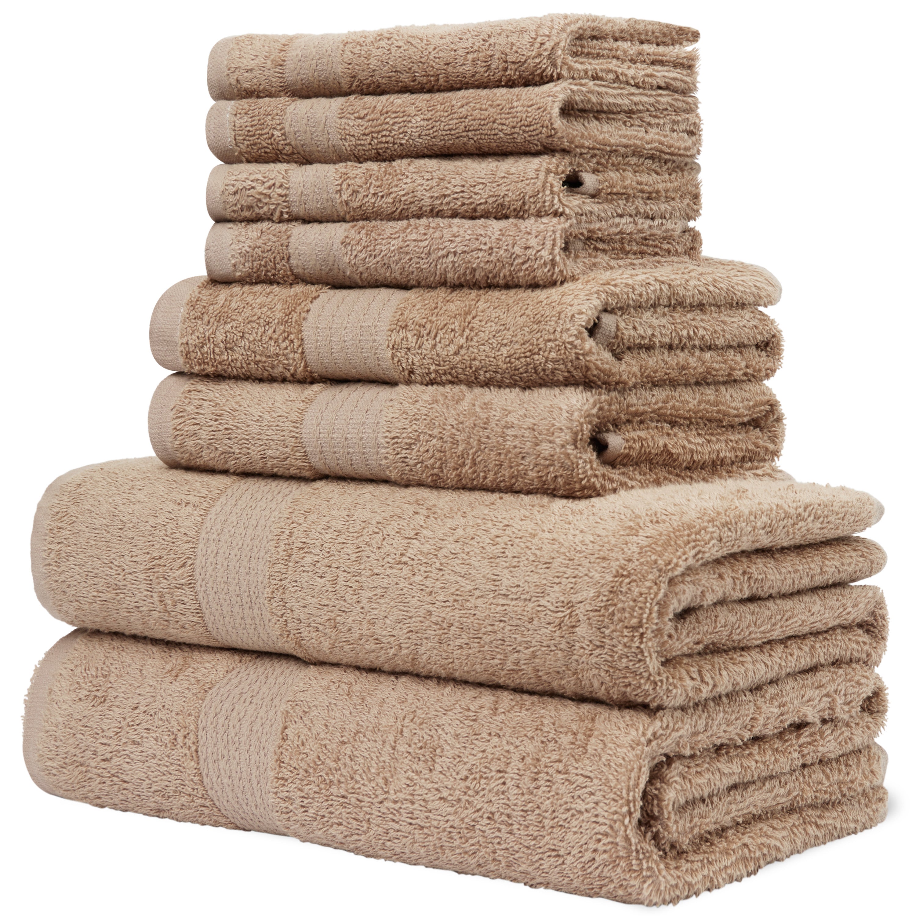 CityComfort Towel Set of 8, 100% Cotton 550GSM Absorbent Bathroom Towels Various Sizes