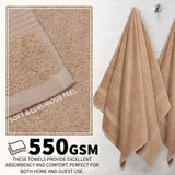 CityComfort Towel Set of 8, 100% Cotton 550GSM Absorbent Bathroom Towels Various Sizes