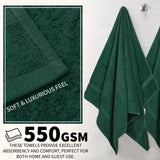 CityComfort Towel Set of 8, 100% Cotton 550GSM Absorbent Bathroom Towels Various Sizes