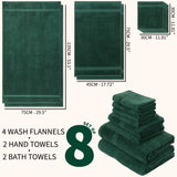 CityComfort Towel Set of 8, 100% Cotton 550GSM Absorbent Bathroom Towels Various Sizes