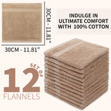 CityComfort Face Towels Set of 12, 100% Cotton 550 GSM Absorbent Bathroom Towels