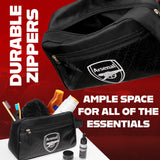 Arsenal F.C. Toiletry Bags for Men, Hanging Wash Bag with Zipped Pocket - Gifts for Him