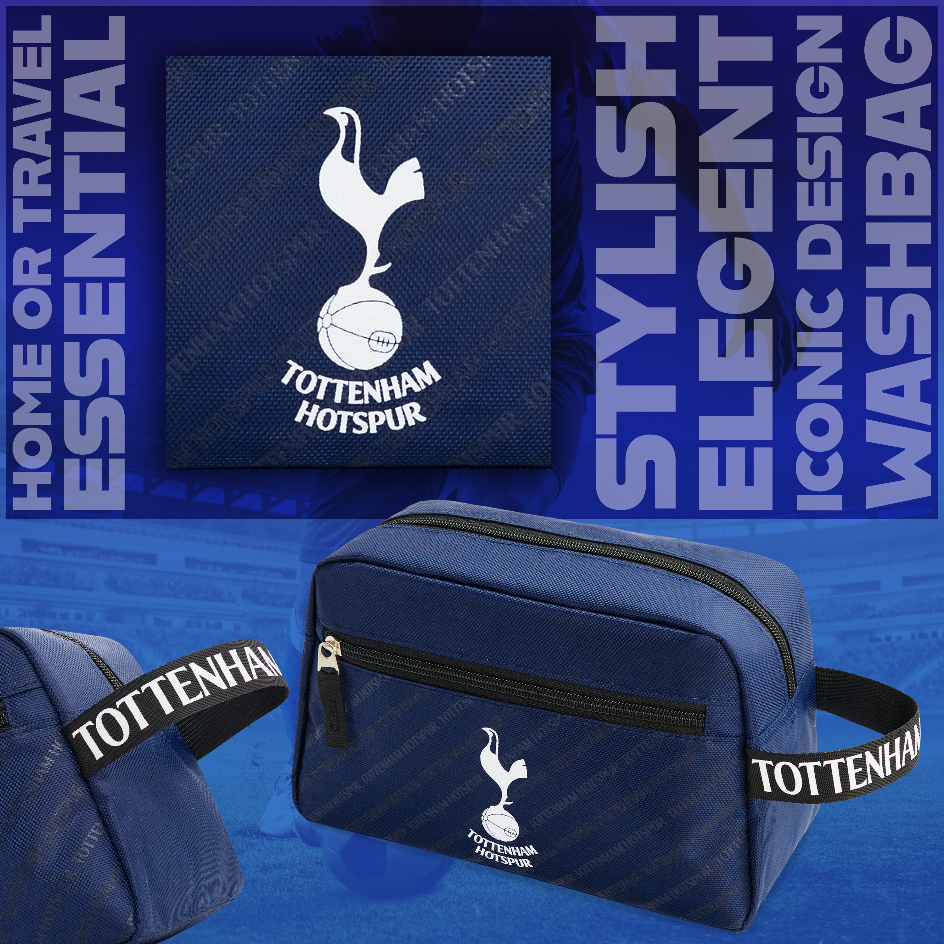 Tottenham Hotspur F.C. Toiletry Bags for Men, Spurs Hanging Travel Wash Bag with Pockets - Get Trend